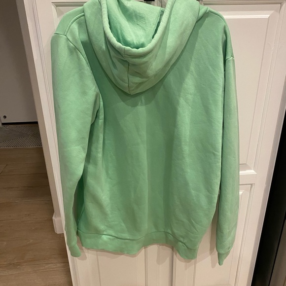 Adidas Sweatshirt Hoodie Men’s large Lime Green Primegreen Pocket Trefoil Logo - Picture 2 of 7